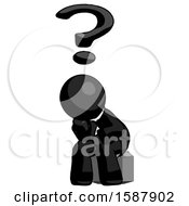 Poster, Art Print Of Black Clergy Man Thinker Question Mark Concept