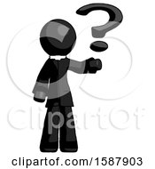 Black Clergy Man Holding Question Mark To Right