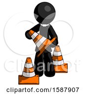 Poster, Art Print Of Black Clergy Man Holding A Traffic Cone