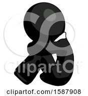 Poster, Art Print Of Black Clergy Man Sitting With Head Down Facing Sideways Left