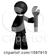 Poster, Art Print Of Black Clergy Man Holding Wrench Ready To Repair Or Work
