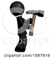 Poster, Art Print Of Black Clergy Man Hammering Something On The Right