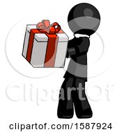 Poster, Art Print Of Black Clergy Man Presenting A Present With Large Red Bow On It