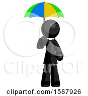 Poster, Art Print Of Black Clergy Man Holding Umbrella Rainbow Colored