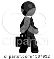 Poster, Art Print Of Black Clergy Man Walking With Briefcase To The Right
