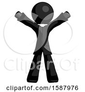Poster, Art Print Of Black Clergy Man Surprise Pose Arms And Legs Out