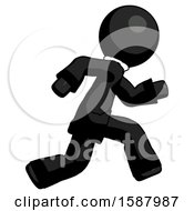 Black Clergy Man Running Fast Right