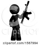 Poster, Art Print Of Black Clergy Man Holding Automatic Gun