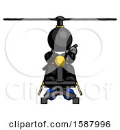 Poster, Art Print Of Black Clergy Man Flying In Gyrocopter Front View