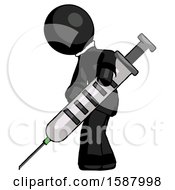 Poster, Art Print Of Black Clergy Man Using Syringe Giving Injection