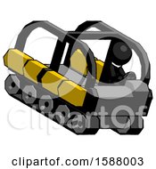 Poster, Art Print Of Black Clergy Man Driving Amphibious Tracked Vehicle Top Angle View