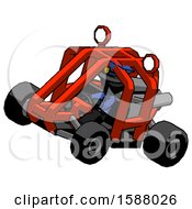 Poster, Art Print Of Black Police Man Riding Sports Buggy Side Top Angle View