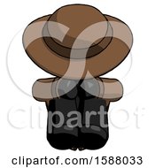Poster, Art Print Of Black Detective Man Sitting With Head Down Facing Forward