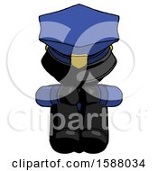 Poster, Art Print Of Black Police Man Sitting With Head Down Facing Forward