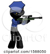 Poster, Art Print Of Black Police Man Shooting Sniper Rifle