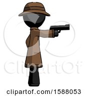 Poster, Art Print Of Black Detective Man Firing A Handgun