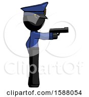 Black Police Man Firing A Handgun