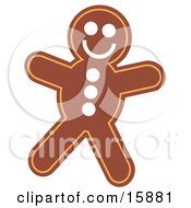 Poster, Art Print Of Gingerbread Man With A Smiley Face