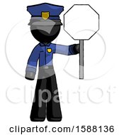 Poster, Art Print Of Black Police Man Holding Stop Sign