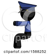 Black Police Man Sitting Or Driving Position