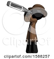 Black Detective Man Thermometer In Mouth