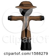 Poster, Art Print Of Black Detective Man T-Pose Arms Up Standing
