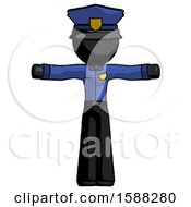 Black Police Man T Pose Arms Up Standing