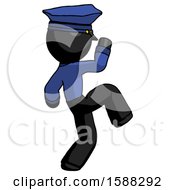 Poster, Art Print Of Black Police Man Kick Pose Start