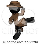 Black Detective Man Kick Pose