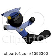 Black Police Man Skydiving Or Falling To Death