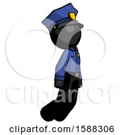 Poster, Art Print Of Black Police Man Floating Through Air Right
