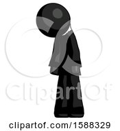 Black Clergy Man Depressed With Head Down Turned Left