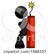 Black Clergy Man Leaning Against Dynimate Large Stick Ready To Blow
