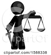 Poster, Art Print Of Black Clergy Man Justice Concept With Scales And Sword Justicia Derived
