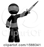 Black Clergy Man Holding Sword In The Air Victoriously