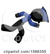 Poster, Art Print Of Black Police Man Running While Falling Down