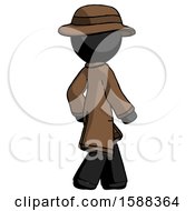 Poster, Art Print Of Black Detective Man Walking Away Direction Right View