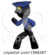 Black Police Man Martial Arts Defense Pose Left