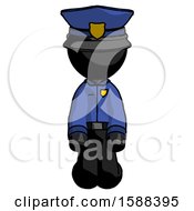 Black Police Man Kneeling Front Pose