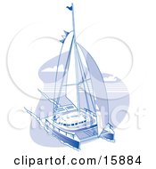 Sailing Catamaran Clipart Illustration