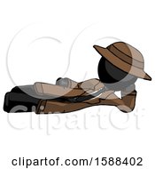 Black Detective Man Reclined On Side