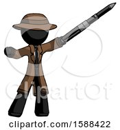 Poster, Art Print Of Black Detective Man Demonstrating That Indeed The Pen Is Mightier