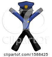 Black Police Man Jumping Or Flailing