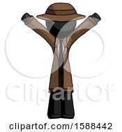 Black Detective Man With Arms Out Joyfully