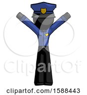 Black Police Man With Arms Out Joyfully