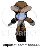 Poster, Art Print Of Black Detective Man Looking Down Through Magnifying Glass