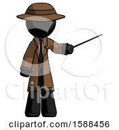 Poster, Art Print Of Black Detective Man Teacher Or Conductor With Stick Or Baton Directing