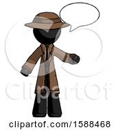 Poster, Art Print Of Black Detective Man With Word Bubble Talking Chat Icon