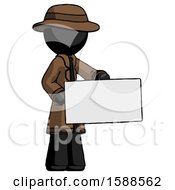 Poster, Art Print Of Black Detective Man Presenting Large Envelope