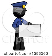 Poster, Art Print Of Black Police Man Presenting Large Envelope
